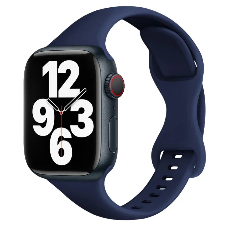 Small Waist Butterfly Buckle Watch Band For Apple Watch Series, 7 45mm / 6&SE&5&4 44mm / 3&2&1 42mm, 7 41mm / 6&SE&5&4 40mm / 3&2&1 38mm