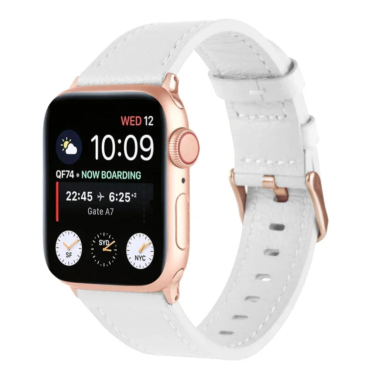 Correia de relógio universal em pele genuína para Apple Watch Series, 7 45mm / 6&SE&5&4 44mm / 3&2&1 42mm, 7 41mm / 6&SE&5&4 40mm / 3&2&1 38mm