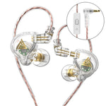 QKZ AK6 PLUS Auricular com fio dinâmico de graves HiFi com cabo de áudio destacável, com microfone, sem microfone