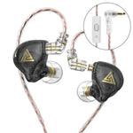 QKZ AK6 PLUS Auricular com fio dinâmico de graves HiFi com cabo de áudio destacável, com microfone, sem microfone