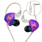QKZ AK6 PLUS Auricular com fio dinâmico de graves HiFi com cabo de áudio destacável, com microfone, sem microfone
