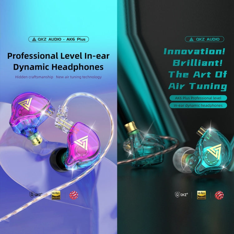 QKZ AK6 PLUS Auricular com fio dinâmico de graves HiFi com cabo de áudio destacável, com microfone, sem microfone