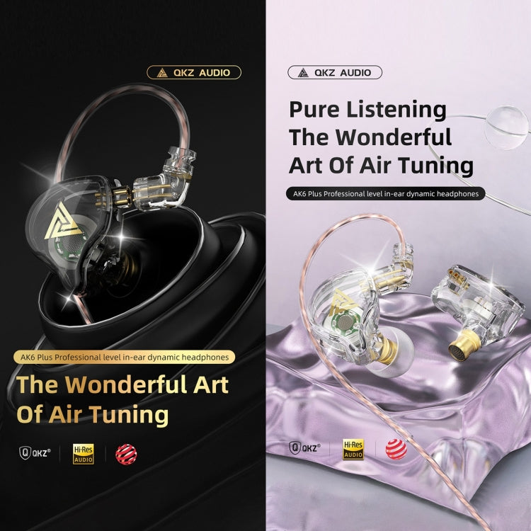 QKZ AK6 PLUS Auricular com fio dinâmico de graves HiFi com cabo de áudio destacável, com microfone, sem microfone