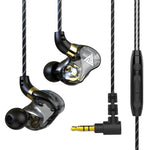 QKZ SK7 Auricular desportivo intra-auricular com driver de cobre e ficha de 3,5 mm, estéreo HiFi com microfone