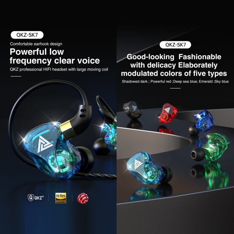 QKZ SK7 Auricular desportivo intra-auricular com driver de cobre e ficha de 3,5 mm, estéreo HiFi com microfone