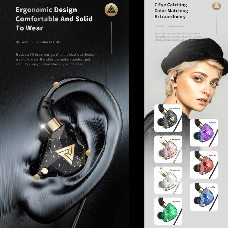 QKZ SK8 Auricular desportivo intra-auricular dinâmico com ficha de 3,5 mm, monitor HiFi com microfone