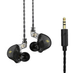 QKZ ZXT Auricular desportivo intra-auricular com fio, controlo e ficha, monitor de palco estéreo HiFi, versão standard, com microfone