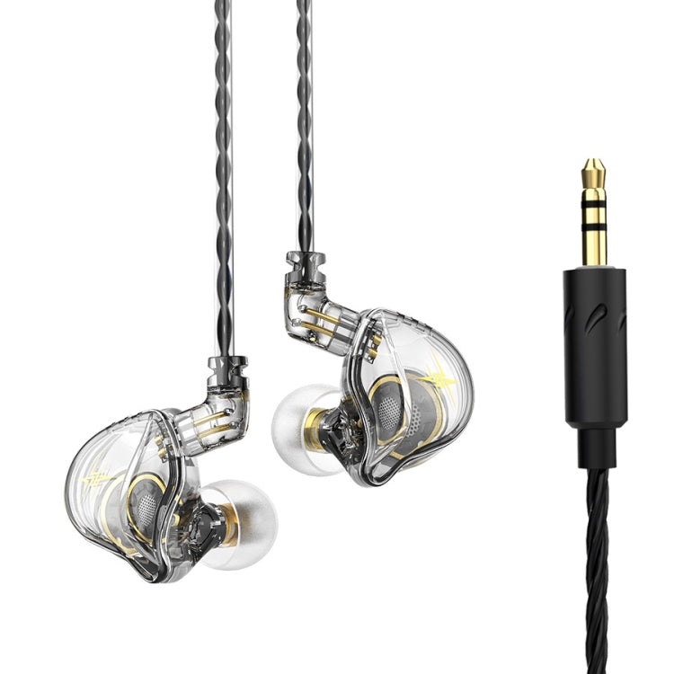 QKZ ZXT Auricular desportivo intra-auricular com fio, controlo e ficha, monitor de palco estéreo HiFi, versão standard, com microfone
