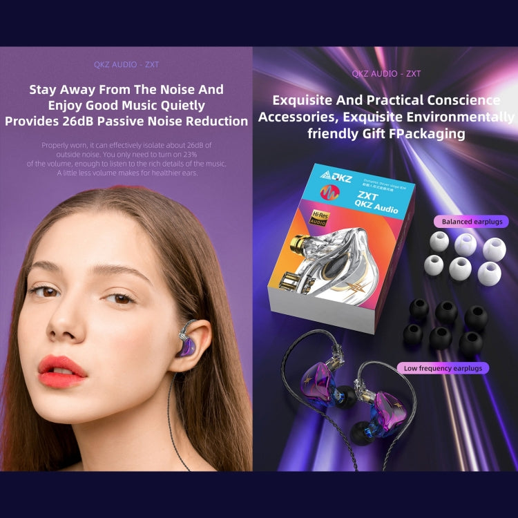 QKZ ZXT Auricular desportivo intra-auricular com fio, controlo e ficha, monitor de palco estéreo HiFi, versão standard, com microfone