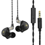 QKZ ZXT Auricular desportivo intra-auricular com fio, controlo e ficha, monitor de palco estéreo HiFi, versão standard, com microfone