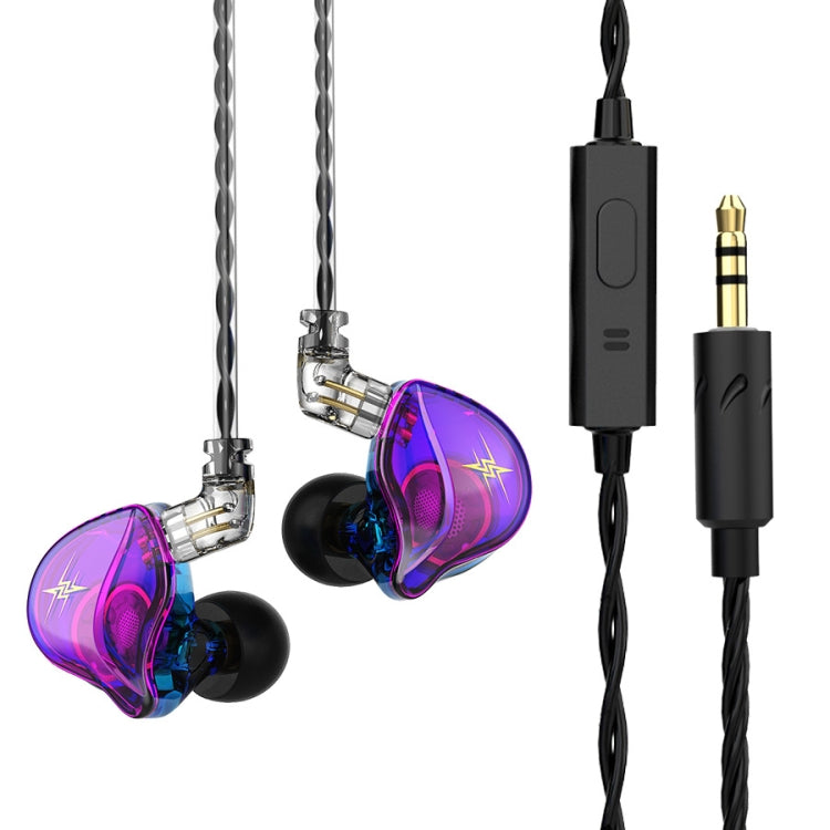 QKZ ZXT Auricular desportivo intra-auricular com fio, controlo e ficha, monitor de palco estéreo HiFi, versão standard, com microfone