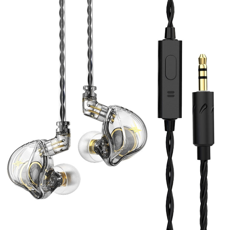 QKZ ZXT Auricular desportivo intra-auricular com fio, controlo e ficha, monitor de palco estéreo HiFi, versão standard, com microfone