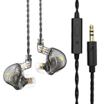 QKZ ZXT Auricular desportivo intra-auricular com fio, controlo e ficha, monitor de palco estéreo HiFi, versão standard, com microfone