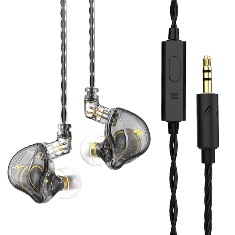 QKZ ZXT Auricular desportivo intra-auricular com fio, controlo e ficha, monitor de palco estéreo HiFi, versão standard, com microfone