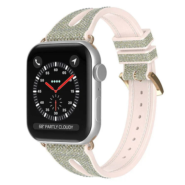 Correia de relógio fina com glitter para Apple Watch Series, 7 45mm / 6&SE&5&4 44mm / 3&2&1 42mm, 7 41mm / 6&SE&5&4 40mm / 3&2&1 38mm