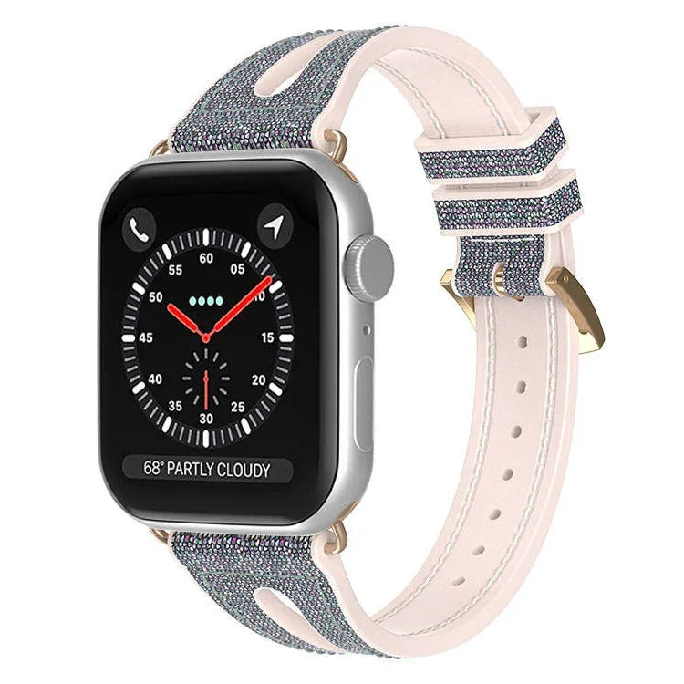 Slim Glitter Watch Band For Apple Watch Series, 7 45mm / 6&SE&5&4 44mm / 3&2&1 42mm, 7 41mm / 6&SE&5&4 40mm / 3&2&1 38mm