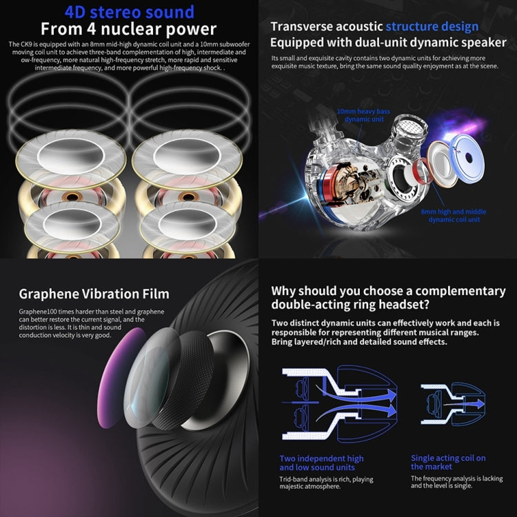 QKZ F910 Auricular In-ear Subwoofer Duplo Dinâmico