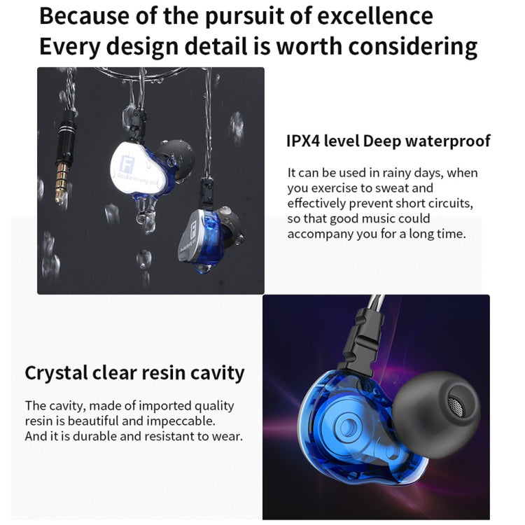 QKZ F910 Auricular In-ear Subwoofer Duplo Dinâmico