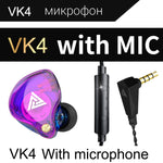 QKZ VK4 Auricular In-ear Subwoofer HiFi com Controlo por Fios e Microfone
