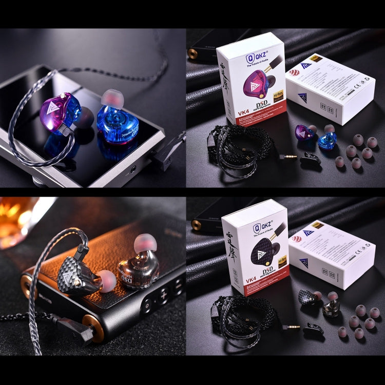 QKZ VK4 Auricular In-ear Subwoofer HiFi com Controlo por Fios e Microfone