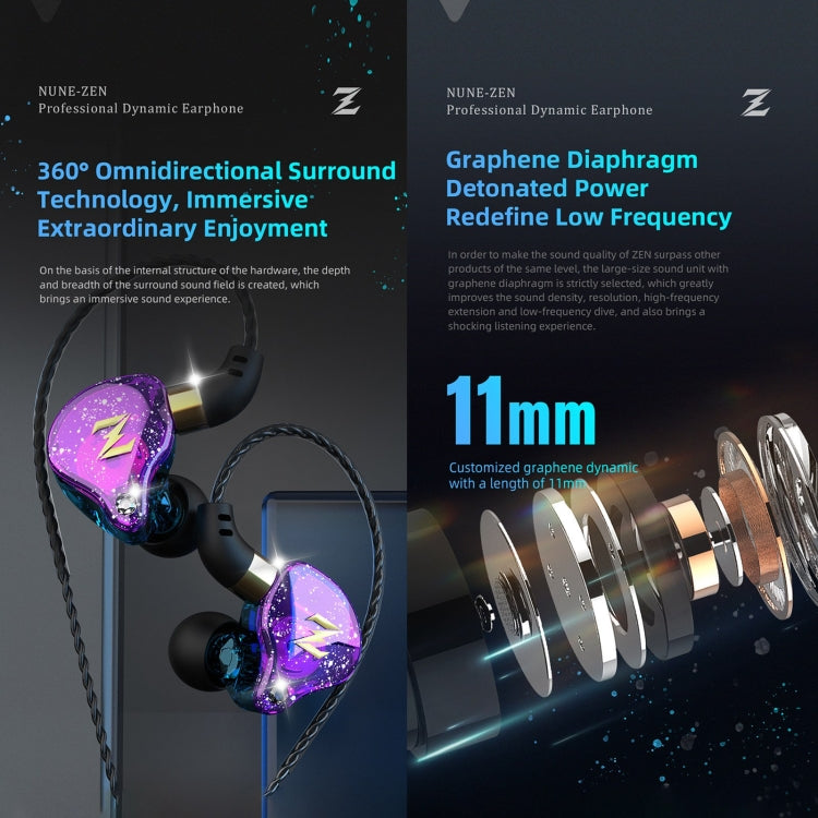 QKZ ZEN Auricular In-ear Subwoofer com Controlo por Fios para Música, Corrida e Desporto, com Microfone