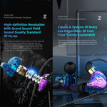 QKZ ZEN Auricular In-ear Subwoofer com Controlo por Fios para Música, Corrida e Desporto, com Microfone