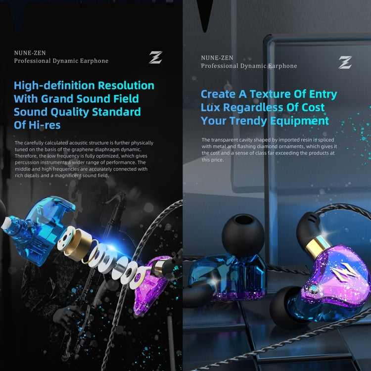 QKZ ZEN Auricular In-ear Subwoofer com Controlo por Fios para Música, Corrida e Desporto, com Microfone