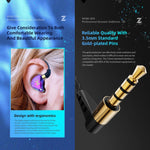 QKZ ZEN Auricular In-ear Subwoofer com Controlo por Fios para Música, Corrida e Desporto, com Microfone