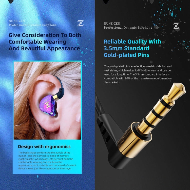 QKZ ZEN Auricular In-ear Subwoofer com Controlo por Fios para Música, Corrida e Desporto, com Microfone
