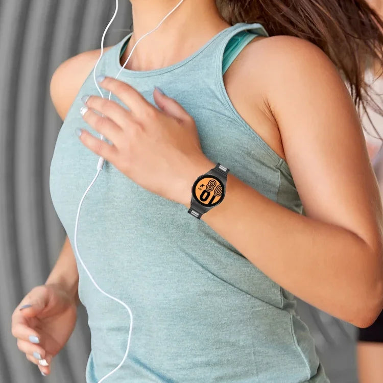 Correia de Relógio em Aço com Três Fios, Para Samsung Galaxy Watch 5 40mm, Para Samsung Galaxy Watch 5 Pro 45mm