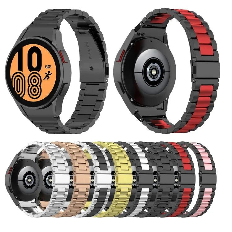 Correia de Relógio em Aço com Três Fios, Para Samsung Galaxy Watch 5 40mm, Para Samsung Galaxy Watch 5 Pro 45mm