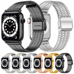 Correia de Aço para Apple Watch Series, 7 45mm / 6&SE&5&4 44mm / 3&2&1 42mm, 7 41mm / 6&SE&5&4 40mm / 3&2&1 38mm