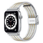 Correia de Aço para Apple Watch Series, 7 45mm / 6&SE&5&4 44mm / 3&2&1 42mm, 7 41mm / 6&SE&5&4 40mm / 3&2&1 38mm