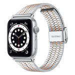 Correia de Aço para Apple Watch Series, 7 45mm / 6&SE&5&4 44mm / 3&2&1 42mm, 7 41mm / 6&SE&5&4 40mm / 3&2&1 38mm