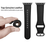 Pulseira de Couro Genuíno para Apple Watch Series, 7 45mm / 6&SE&5&4 44mm / 3&2&1 42mm, 7 41mm / 6&SE&5&4 40mm / 3&2&1 38mm