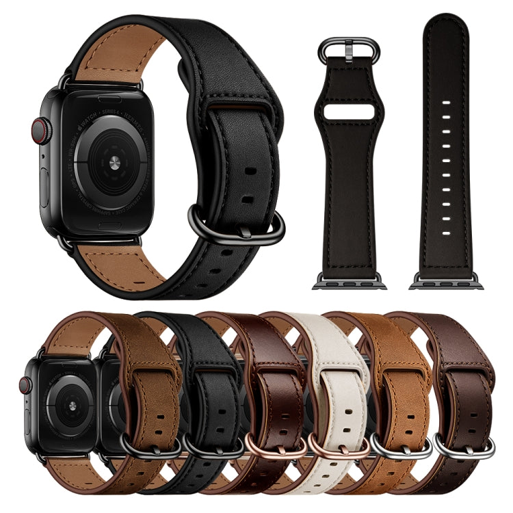 Pulseira de Couro Genuíno para Apple Watch Series, 7 45mm / 6&SE&5&4 44mm / 3&2&1 42mm, 7 41mm / 6&SE&5&4 40mm / 3&2&1 38mm