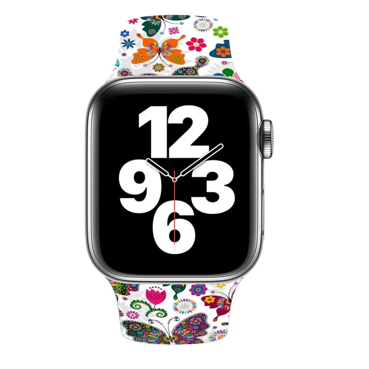 Pulseira de Relógio com Impressão de Unha Única para Apple Watch Series, 7 45mm / 6&SE&5&4 44mm / 3&2&1 42mm, 7 41mm / 6&SE&5&4 40mm / 3&2&1 38mm