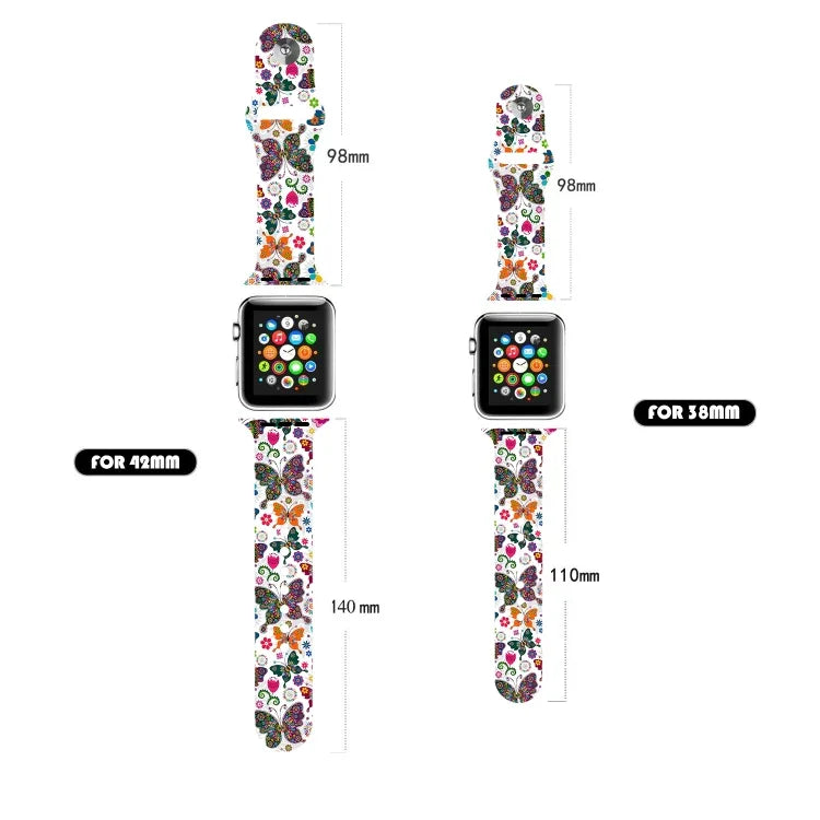 Pulseira de Relógio com Impressão de Unha Única para Apple Watch Series, 7 45mm / 6&SE&5&4 44mm / 3&2&1 42mm, 7 41mm / 6&SE&5&4 40mm / 3&2&1 38mm