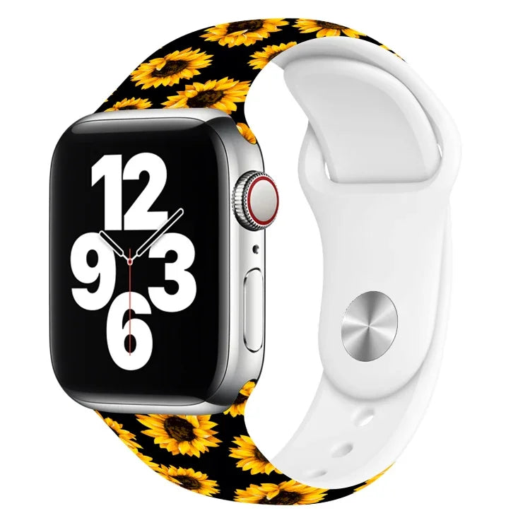Pulseira de Relógio com Impressão de Unha Única para Apple Watch Series, 7 45mm / 6&SE&5&4 44mm / 3&2&1 42mm, 7 41mm / 6&SE&5&4 40mm / 3&2&1 38mm