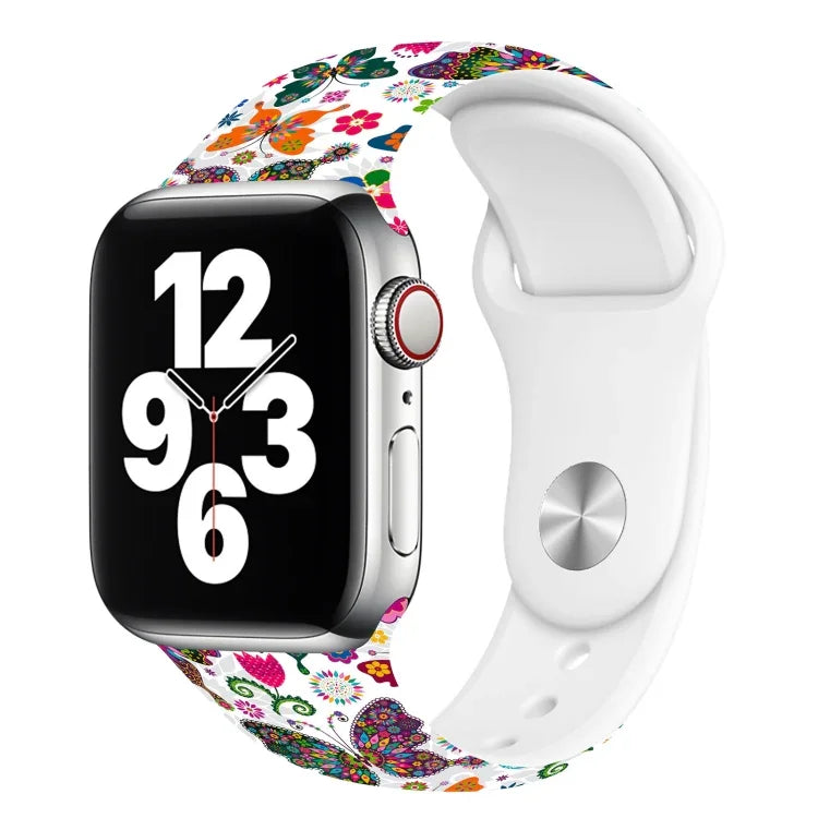 Pulseira de Relógio com Impressão de Unha Única para Apple Watch Series, 7 45mm / 6&SE&5&4 44mm / 3&2&1 42mm, 7 41mm / 6&SE&5&4 40mm / 3&2&1 38mm