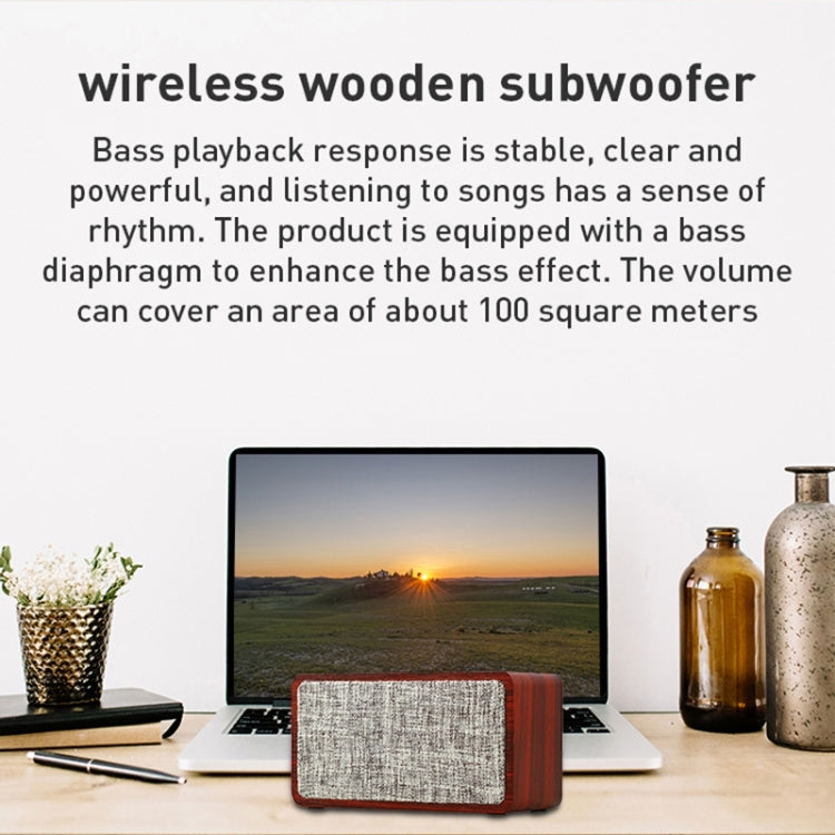 Q2 Subwoofer Altifalante Bluetooth Sem Fios em Madeira