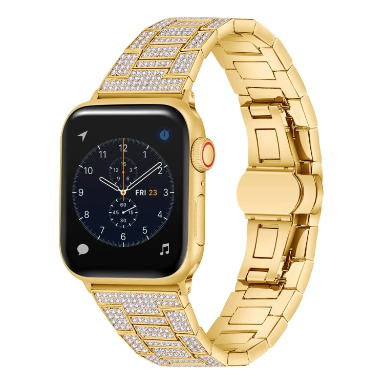 Pulseira de Metal com Diamantes para Apple Watch Series, 7 45mm / 6&SE&5&4 44mm / 3&2&1 42mm, 7 41mm / 6&SE&5&4 40mm / 3&2&1 38mm