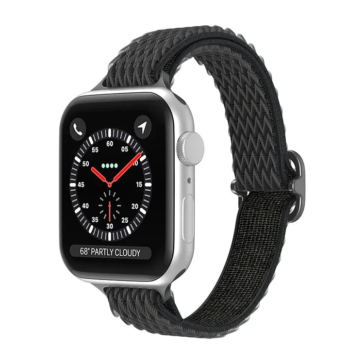 Pulseira de Relógio de Nylon para Cintura Pequena com Onda para Apple Watch Series, 7 45mm / 6&SE&5&4 44mm / 3&2&1 42mm, 7 41mm / 6&SE&5&4 40mm / 3&2&1 38mm