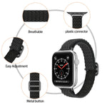 Pulseira de Relógio de Nylon para Cintura Pequena com Onda para Apple Watch Series, 7 45mm / 6&SE&5&4 44mm / 3&2&1 42mm, 7 41mm / 6&SE&5&4 40mm / 3&2&1 38mm
