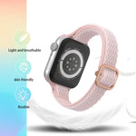 Pulseira de Relógio de Nylon para Cintura Pequena com Onda para Apple Watch Series, 7 45mm / 6&SE&5&4 44mm / 3&2&1 42mm, 7 41mm / 6&SE&5&4 40mm / 3&2&1 38mm