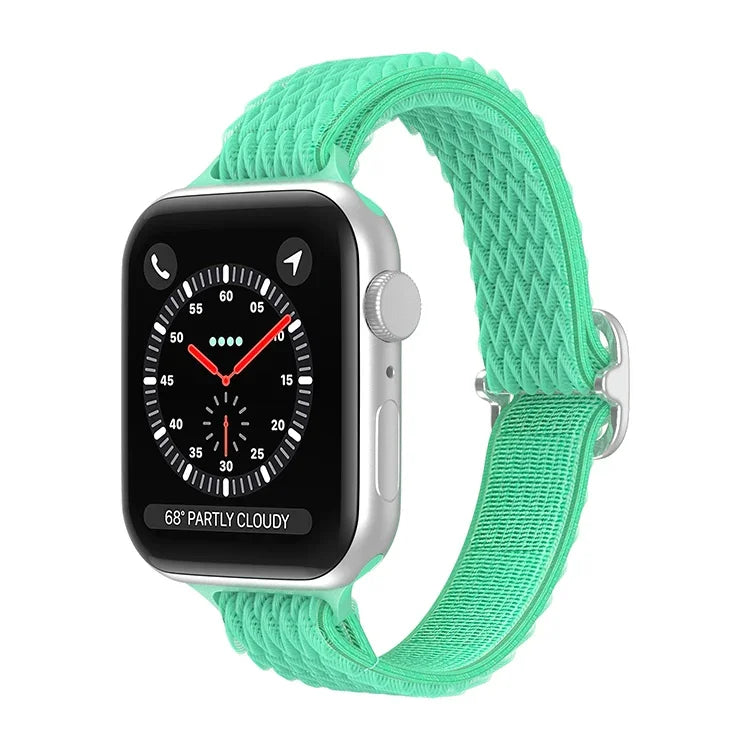 Pulseira de Relógio de Nylon para Cintura Pequena com Onda para Apple Watch Series, 7 45mm / 6&SE&5&4 44mm / 3&2&1 42mm, 7 41mm / 6&SE&5&4 40mm / 3&2&1 38mm