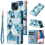 Marble Bronzing Stitching Horizontal Flip PU Leather Case, For iPhone 14, For iPhone 14 Plus, For iPhone 14 Pro, For iPhone 14 Pro Max