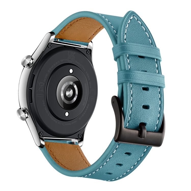 22mm Cowhide Leather Sewing Thread Watch Band, For Honor Watch GS 3