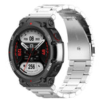 For Huami Amazfit T-Rex 2 Three Strains Steel Watch Band
