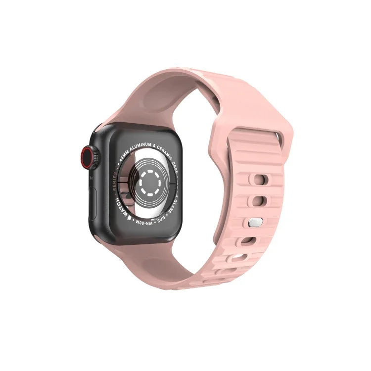 Pulseira de Relógio em Silicone Ondulada para Apple Watch Series, 7 45mm / 6&SE&5&4 44mm / 3&2&1 42mm, 7 41mm / 6&SE&5&4 40mm / 3&2&1 38mm